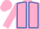 Pink, royal blue seams, pink cap