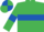 Emerald Green, Royal Blue hoop and armlets, quartered cap