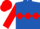 Royal Blue, Red triple diamond, sleeves and cap