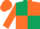 DARK GREEN and ORANGE (quartered), ORANGE sleeves and cap