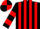 Black and red stripes, hooped sleeves, quartered cap