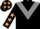 Black, grey chevron, black sleeves, beige stars and stars on cap