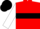 RED, black hoop, white sleeves, black cap