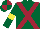 Dark Green, Maroon cross belts, Dark Green sleeves, Yellow armlets, Dark Green and Maroon quartered cap