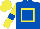 Royal Blue, Yellow hollow box, Yellow sleeves, Royal Blue armlets, Yellow cap