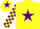 Yellow, Purple star, Purple and Yellow check sleeves, Yellow cap, Purple star