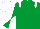 Emerald Green, White epaulets, diabolo on sleeves, White cap