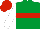 Emerald Green, Red hoop, White sleeves, Red cap