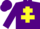 PURPLE, yellow cross of lorraine, purple cap
