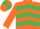 Orange, Emerald Green chevrons, quartered cap