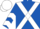 Royal Blue, White cross belts, chevrons on sleeves, White cap