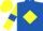 Royal Blue, Yellow diamond, Yellow sleeves, Royal Blue armlets, Yellow cap