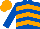 Royal Blue, Orange chevrons, Royal Blue sleeves, Orange cap