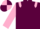 Maroon, Pink epaulets and sleeves, quartered cap