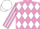 Mauve and White diamonds, striped sleeves, White cap