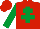 Red, emerald green Cross Of Lorraine and sleeves