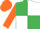 Emerald Green and White (quartered), Orange sleeves and cap