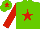 Light Green, Red star, sleeves and star on cap