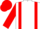 White, Red braces, sleeves and cap