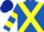 Royal Blue, Yellow cross belts, hooped sleeves, Dark Blue cap