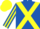 Royal Blue, Yellow cross belts, striped sleeves, Yellow cap