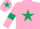 Pink, Dark Green star, armlets and star on cap