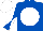 Royal Blue, White disc, diabolo on sleeves, White cap
