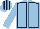 LIGHT BLUE, dark blue seams, striped cap