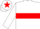 WHITE, red hoop, white cap, red star