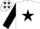 White, Black star, sleeves and stars on cap