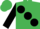 Emerald Green, large Black spots and sleeves