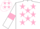 White, Pink stars, armlets and stars on cap