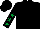 Black, emerald green stars on sleeves