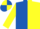 Royal Blue and Yellow (halved), Yellow sleeves, quartered cap