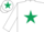 WHITE, DARK GREEN star and star on cap