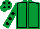 EMERALD GREEN, BLACK seams, EMERALD GREEN sleeves, BLACK spots and spots on cap