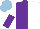 Purple and White (halved), sleeves reversed, Light Blue cap