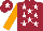 Maroon, White stars, Orange sleeves, Maroon cap, White star
