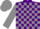 Purple and Grey check, Grey sleeves and cap