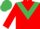 Red, Emerald Green chevron, Emerald Green cap