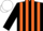 Black and Orange stripes, White cap