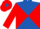 Royal Blue and Red diabolo, Red sleeves, Red cap, Royal Blue diamond