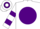 WHITE, purple disc, hooped sleeves & cap