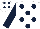 White, Dark Blue spots, sleeves and spots on cap