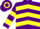 Purple, Yellow chevrons, hooped sleeves and cap