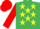 Emerald Green, Yellow stars, Red sleeves and cap