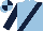 Light Blue, Dark Blue sash and sleeves, quartered cap