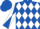 Royal Blue and White diamonds, diabolo on sleeves