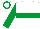 White, Emerald Green hoop, sleeves and cap