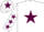 White, Maroon star, White sleeves, Maroon stars, White cap, Maroon star